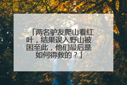 两名驴友爬山看红叶,结果误入野山被困至此,他们最后是如何得救的?