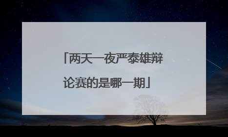 两天一夜严泰雄辩论赛的是哪一期