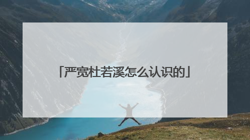 严宽杜若溪怎么认识的