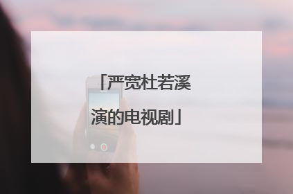 严宽杜若溪演的电视剧