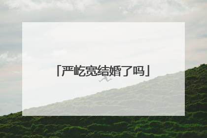 严屹宽结婚了吗