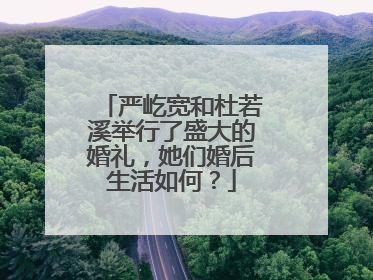 严屹宽和杜若溪举行了盛大的婚礼,她们婚后生活如何?