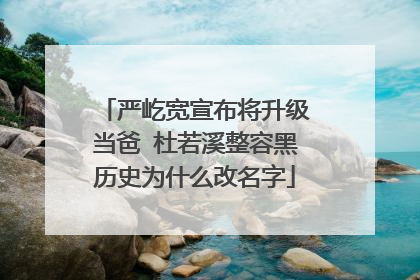 严屹宽宣布将升级当爸 杜若溪整容黑历史为什么改名字