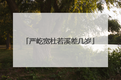 严屹宽杜若溪差几岁