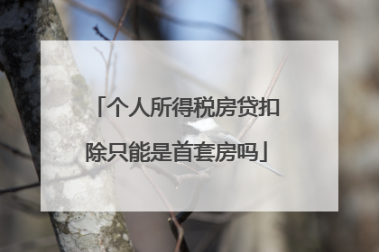 个人所得税房贷扣除只能是首套房吗