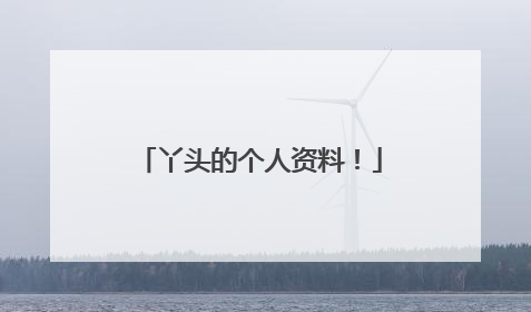 丫头的个人资料!