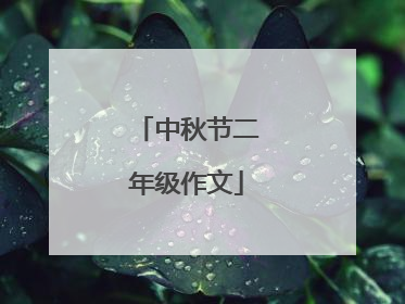 中秋节二年级作文