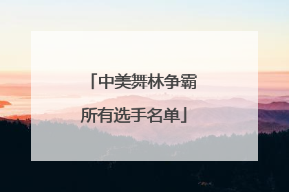 中美舞林争霸所有选手名单