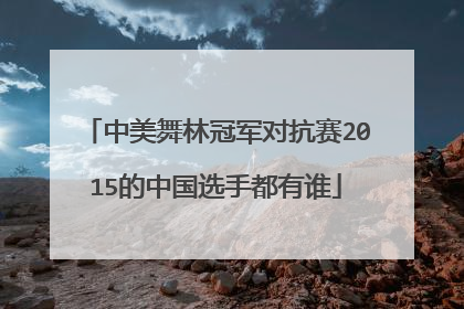 中美舞林冠军对抗赛2015的中国选手都有谁