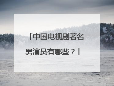 中国电视剧著名男演员有哪些?
