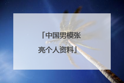中国男模张亮个人资料