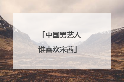 中国男艺人谁喜欢宋茜