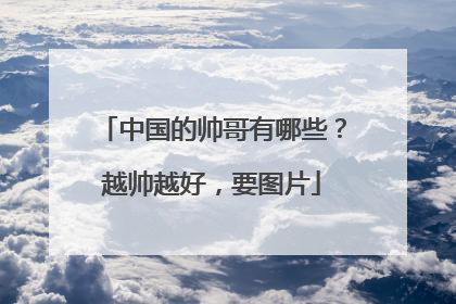 中国的帅哥有哪些？越帅越好，要图片