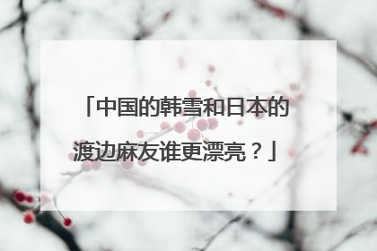中国的韩雪和日本的渡边麻友谁更漂亮?