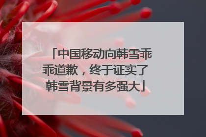 中国移动向韩雪乖乖道歉,终于证实了韩雪背景有多强大