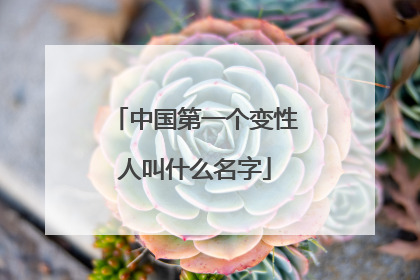 中国第一个变性人叫什么名字