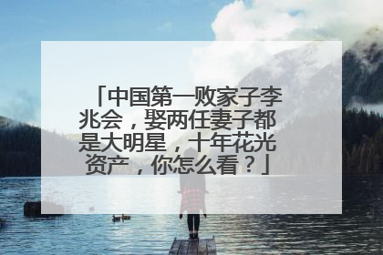 中国第一败家子李兆会,娶两任妻子都是大明星,十年花光资产,你怎么看?
