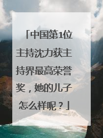中国第1位主持沈力获主持界最高荣誉奖，她的儿子怎么样呢？