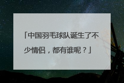 中国羽毛球队诞生了不少情侣，都有谁呢？
