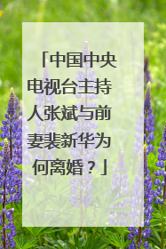 中国中央电视台主持人张斌与前妻裴新华为何离婚?