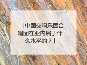 中国交响乐团合唱团在业内属于什么水平的？