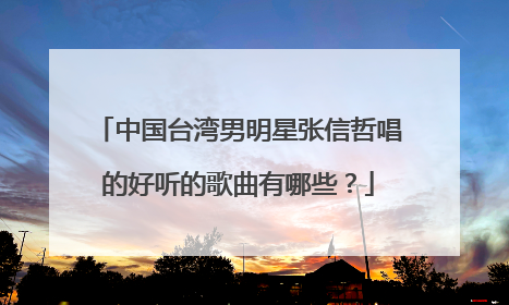 中国台湾男明星张信哲唱的好听的歌曲有哪些？