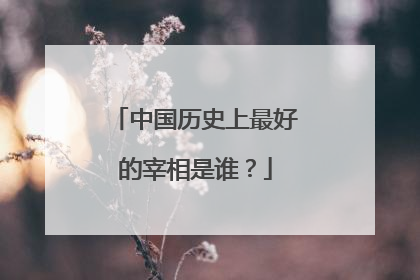 中国历史上最好的宰相是谁？