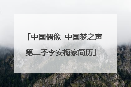 中国偶像 中国梦之声第二季李安梅家简历