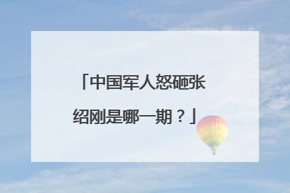 中国军人怒砸张绍刚是哪一期？