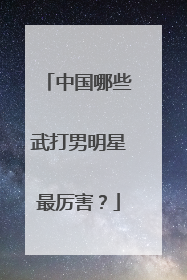 中国哪些武打男明星最厉害？