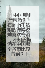 中国哪里产梅酒? 看到南笙姑娘的微博说她喜欢梅酒,不知道梅酒在中国哪个省市比较普遍?