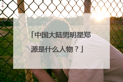 中国大陆男明星郑源是什么人物?