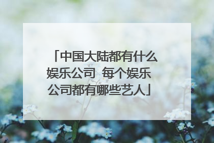 中国大陆都有什么娱乐公司 每个娱乐公司都有哪些艺人