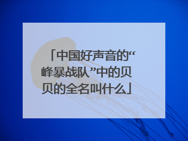 中国好声音的“峰暴战队”中的贝贝的全名叫什么