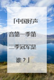 中国好声音第一季第二季冠军是谁？