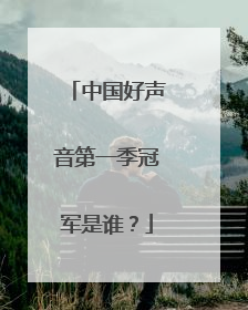 中国好声音第一季冠军是谁？