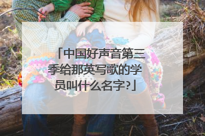 中国好声音第三季给那英写歌的学员叫什么名字?