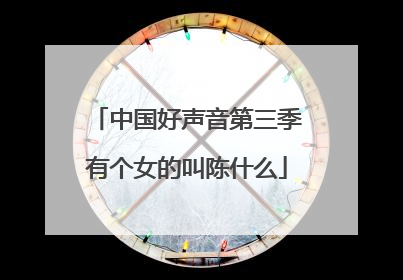 中国好声音第三季有个女的叫陈什么
