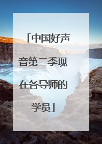 中国好声音第二季现在各导师的学员