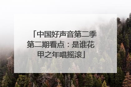 中国好声音第二季第二期看点:是谁花甲之年唱摇滚