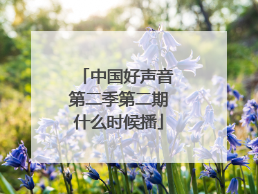 中国好声音第二季第二期什么时候播