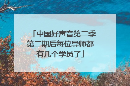 中国好声音第二季第二期后每位导师都有几个学员了