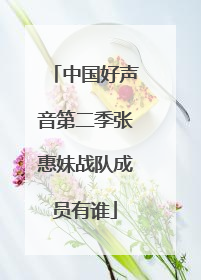 中国好声音第二季张惠妹战队成员有谁