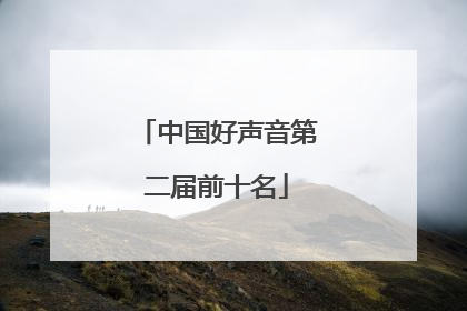 中国好声音第二届前十名