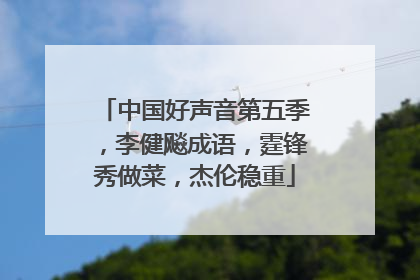 中国好声音第五季，李健飚成语，霆锋秀做菜，杰伦稳重