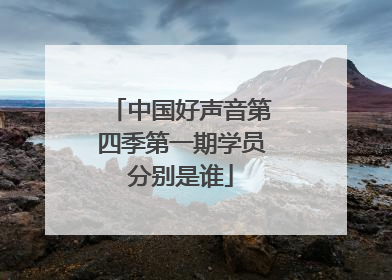 中国好声音第四季第一期学员分别是谁