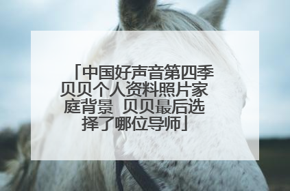 中国好声音第四季贝贝个人资料照片家庭背景 贝贝最后选择了哪位导师