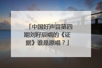 中国好声音第四期刘籽辰唱的《证据》谁是原唱?