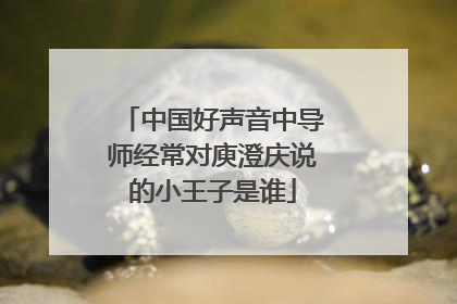 中国好声音中导师经常对庾澄庆说的小王子是谁
