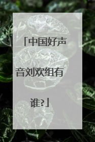 中国好声音刘欢组有谁?